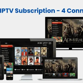 Get a 1-month IPTV subscription for £24.95 with 3 connections. Stream live TV, movies, and sports in HD, UHD, and 4K on your favorite device. Reliable and hassle-free!