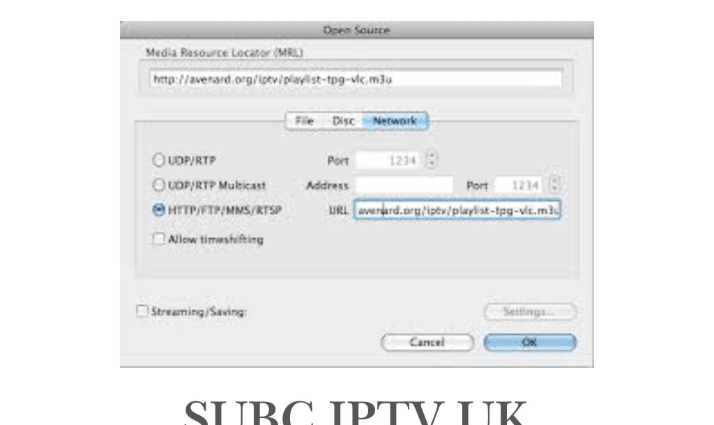 configure IPTV with VLC