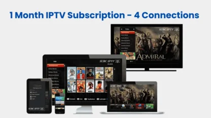 Get a 1-month IPTV subscription for £24.95 with 3 connections. Stream live TV, movies, and sports in HD, UHD, and 4K on your favorite device. Reliable and hassle-free!